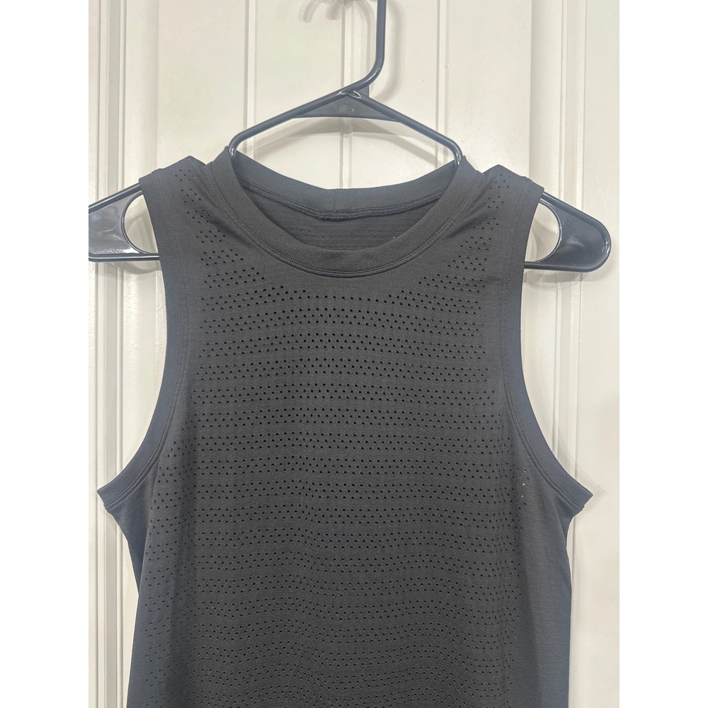 Lululemon Breeze By Muscle Tank Top Black Mesh Athletic Training Shirt Small Med - Picture 2 of 7